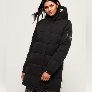 Superdry Sphere Padded Ultimate Winter Parka/Coat Sz 6 in Worn Black